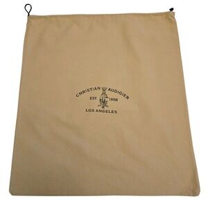 Christian Audigier Dust Bag Los‎ Angeles Est 1958 Logo Drawstring Tan